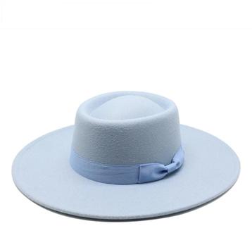 Lichtblauwe fedora (hoed dames heren zomer jazz retro) beschikbaar voor biedingen
