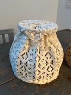 VINTAGE LAMPENKAP OUDE KANT WIT LAMP, Huis en Inrichting, Wit, Rond, Ophalen of Verzenden, Zo goed als nieuw