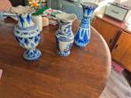 3 Mooie Blauw-Witte Chinese Vazen, Ophalen, Gebruikt, Blauw, Aardewerk of Porselein