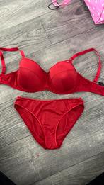 Marlies dekkers setje donker(kerst) rood bh maat 75F broek L, Ophalen of Verzenden, Rood, Setje