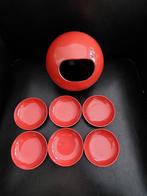 Vintage Space - age rood pindaset, snackset, 1970, Huis en Inrichting, Verzenden, 25 tot 50 cm, Minder dan 100 cm