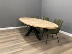 Ovale eiken tafel 300 cm, Huis en Inrichting, Tafels | Eettafels, 200 cm of meer, Nieuw, Eikenhout, 100 tot 150 cm