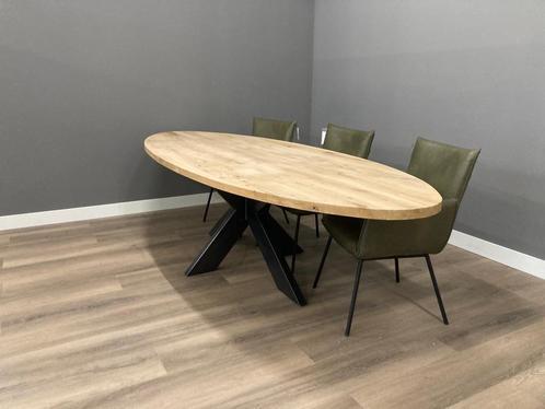 Ovale eiken tafel 300 cm, Huis en Inrichting, Tafels | Eettafels, Nieuw, 100 tot 150 cm, 200 cm of meer, Vijf personen of meer