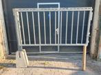 Degelijk stalen gegalvaniseerd hek, poort voor tuin of weide, Ophalen, Staal, 100 tot 150 cm, 150 tot 200 cm