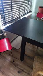 bjursta ikea uitschuifbare tafel zwart eettafel, Huis en Inrichting, Tafels | Eettafels, Ophalen, Gebruikt, 50 tot 100 cm, Vijf personen of meer