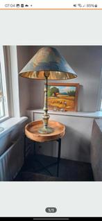 Set tafel lamp en olieverfschilderij gesigneerd, Huis en Inrichting, Lampen | Tafellampen, Ophalen of Verzenden, Zo goed als nieuw