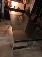 Zwarte eettafel met glasplaat!, Huis en Inrichting, Tafels | Eettafels, Ophalen, Zo goed als nieuw, Rechthoekig, 50 tot 100 cm