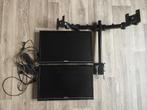 2x Medion MD 1080p 60hz monitor met dubbele monitor arm, Computers en Software, Monitoren, Ophalen, VGA, Gebruikt, Overige typen