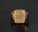 Familiewapen zegelring 14k goud vintage dames unisex, Sieraden, Tassen en Uiterlijk, Ringen, Voordeelsieraden, Verzenden, Met edelsteen