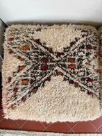 Grote marokkaanse berber poef zitkussen, creme met patroon, Ophalen of Verzenden, Zo goed als nieuw, Vierkant, 50 tot 75 cm