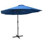 Parasol met aluminium paal 460x270 cm blauw gratis bezorgd, Tuin en Terras, Parasols, Nieuw, Kantelbaar, Ophalen of Verzenden