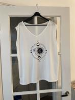 Witte top met print - Maat XL, Wit, Maat 46/48 (XL) of groter, Ophalen of Verzenden, Zo goed als nieuw