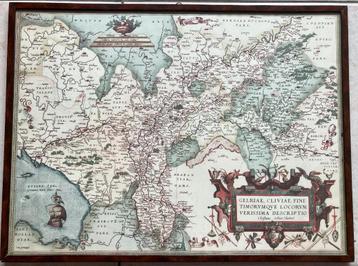 Ingelijste Replica kaart Gelriae hertogdom Gelre en Cleve beschikbaar voor biedingen