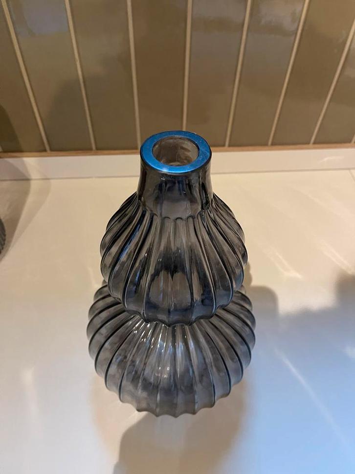 Ribbel Vaas van Glas - Organische Vorm, Huis en Inrichting, Woonaccessoires | Vazen, Zo goed als nieuw, Overige kleuren, Minder dan 50 cm