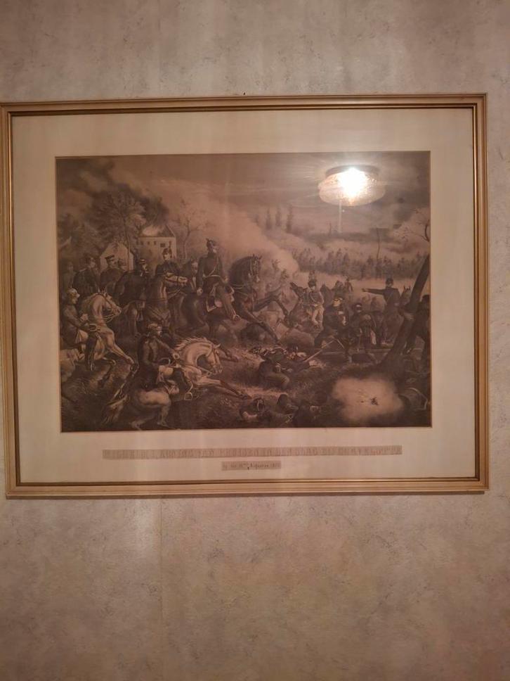 Slag bij Gravelotte 1870, Antiek en Kunst, Kunst | Etsen en Gravures, Ophalen of Verzenden