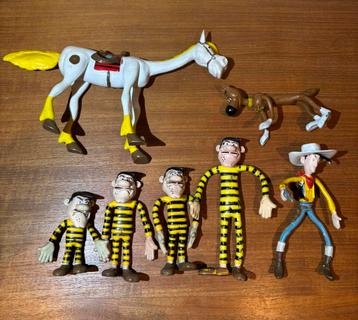 Lucky Luke Kunststof Figuren Set buigfiguren jaren ‘80 beschikbaar voor biedingen