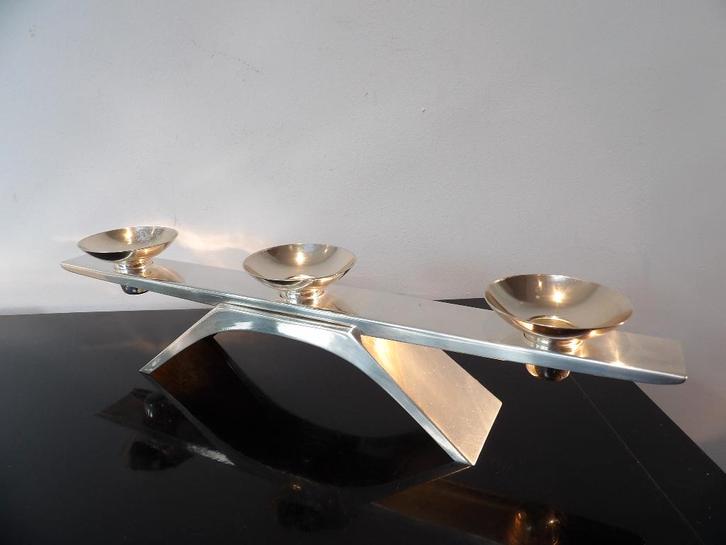 Fifties grote WMF Kandelaar verzilverd, Kurt Radke 1, Antiek en Kunst, Antiek | Kandelaars, Koper of Brons, Ophalen of Verzenden