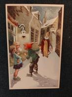 Oude Sinterklaas kaart St. Nicolaas, Ophalen of Verzenden, 1940 tot 1960, Ongelopen, Kinderen