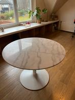 Witte stenen ronde eettafel, Huis en Inrichting, Tafels | Eettafels, Ophalen, Overige materialen, Gebruikt, 50 tot 100 cm