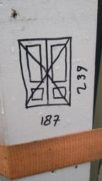 Hardhout kozijn met dubbele deuren, 215 cm of meer, Ophalen of Verzenden, Glas, 120 cm of meer