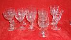 Verzameling 11 oude wijnglazen 19 & begin 20ste eeuw, Ophalen of Verzenden, Gebruikt, Overige typen