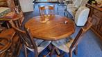 Eetkamertafel donker eiken met 4 stoelen., Ophalen, Gebruikt, 100 tot 150 cm, 150 tot 200 cm