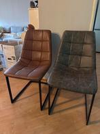 Set van 2 Stoelen - Bruin & Grijs, Huis en Inrichting, Stoelen, Ophalen, Gebruikt, Twee, Bruin