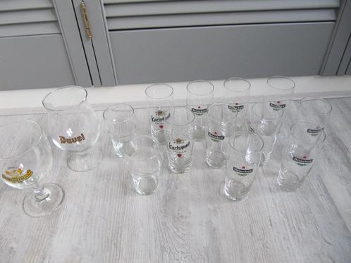 14 Bierglazen o.a.Heineken fluitjes, Verzamelen, Biermerken, Zo goed als nieuw, Glas of Glazen, Heineken, Ophalen