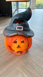Halloween pompoen met heksenhoed., Ophalen, Zo goed als nieuw, Versiering, Halloween of Griezel