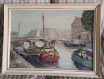 Boten aan de Keizersgracht Amsterdam ca. 1950 - ges. Pol, Antiek en Kunst, Kunst | Schilderijen | Klassiek, Ophalen of Verzenden