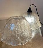 set van 2 vintage Glashutte Limburg hanglampen, Ophalen of Verzenden, Gebruikt, Glas, Minder dan 50 cm