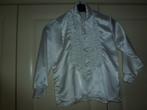 1 mooie witte ruches of disco blouse lange mouwen maat 128, Ophalen of Verzenden, Zo goed als nieuw, 122 t/m 128, Jongen of Meisje