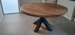 Ronde mangohouten eettafel 150cm met kruispoot, Ophalen, Rond, Zo goed als nieuw, Vijf personen of meer