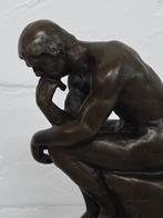 DE DENKER / RODIN / bronzen beeld op marmeren voet, Ophalen of Verzenden