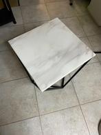 Bijzettafel Malibu marmer/zwart, Minder dan 55 cm, Metaal of Aluminium, Vierkant, Zo goed als nieuw