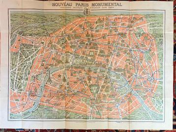 Kaart en gids met monumenten van Parijs 1930 beschikbaar voor biedingen
