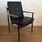 Stoel bureaustoel 431 Arne Vodder Sibast vintage, Gebruikt, Zwart, Leer, Ophalen of Verzenden