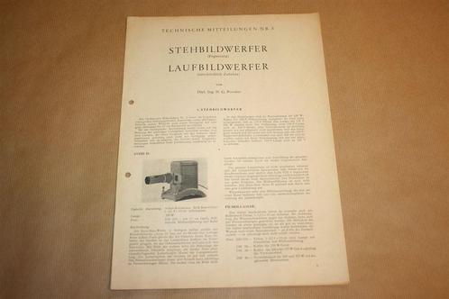 Handleiding Stehbildwerfer Laufbildwerfer [o.a. Leitz] 1950, Verzamelen, Fotografica en Filmapparatuur, 1940 tot 1960, Ophalen of Verzenden