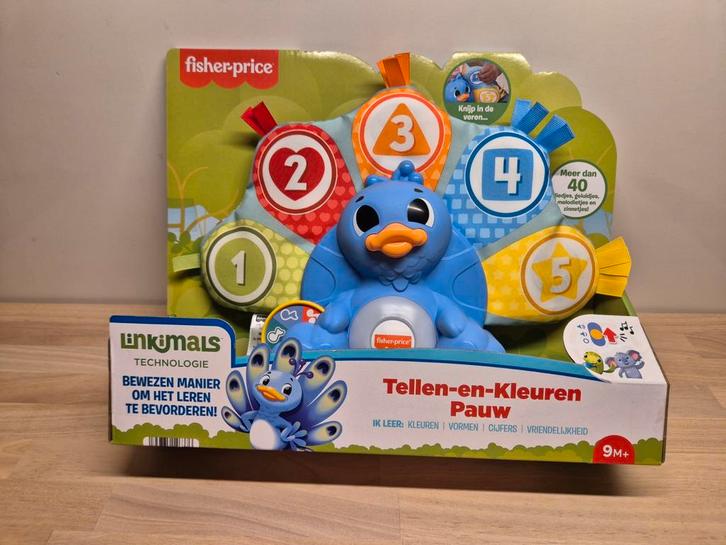 Fisher-Price Tellen en Kleuren Pauw - Nieuw!, Kinderen en Baby's, Speelgoed | Babyspeelgoed, Nieuw, Overige typen, Met licht, Met geluid