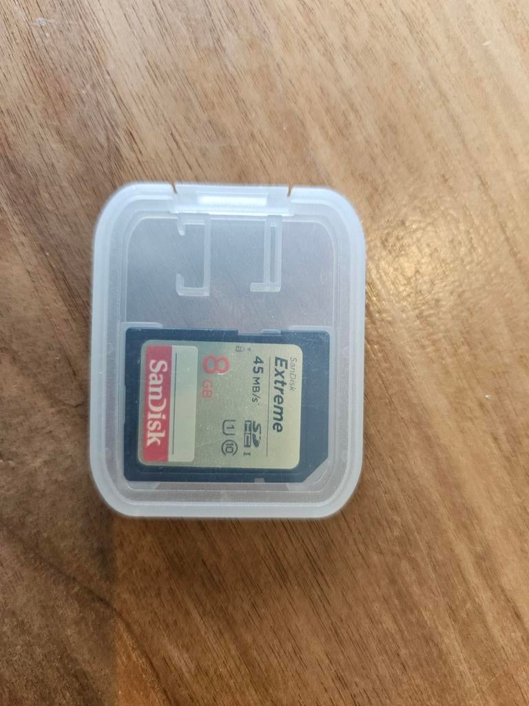 SanDisk Extreme 8GB SDHC geheugenkaart 45 mb/s, Gebruikt, 8 GB, Fotocamera, SDHC