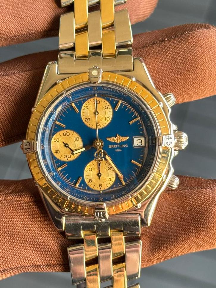 Breitling Chronomat 39mm Steel/18K (D13050.1) ‘96 Full Set, Sieraden, Tassen en Uiterlijk, Horloges | Heren, Gebruikt, Polshorloge