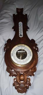 Vintage weerstation, houtsnijwerk, 75 cm hoog, Audio, Tv en Foto, Weerstations en Barometers, Ophalen, Zo goed als nieuw