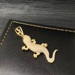 14 karaat gouden hanger hagedis model, Ophalen of Verzenden, Zo goed als nieuw, Goud