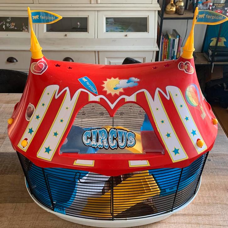 Hamsterkooi Ferplast Circus met vele toebehoren., Dieren en Toebehoren, Knaagdieren en Konijnen | Hokken en Kooien, Zo goed als nieuw