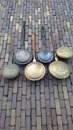 6 x antieke bedden pannen. 18' en 19' eeuw, Antiek en Kunst, Antiek | Koper en Brons, Ophalen of Verzenden