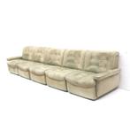 XXL vintage leren elementen bank modulaire zithoek jaren '60, Verzenden, Gebruikt, Rechthoekig, 125 cm of meer