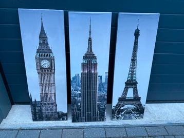 Canvas Set Parijs, New York, Londen - Nieuw! beschikbaar voor biedingen