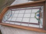 176,5hx89br Glas in lood raam eiken kader incl. kozijn, Ophalen, Gebruikt
