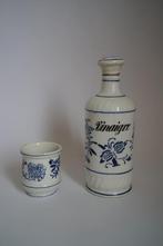 aardewerk kruik potje blauw wit vinaigre thijm zwiebelmuster, Ophalen of Verzenden
