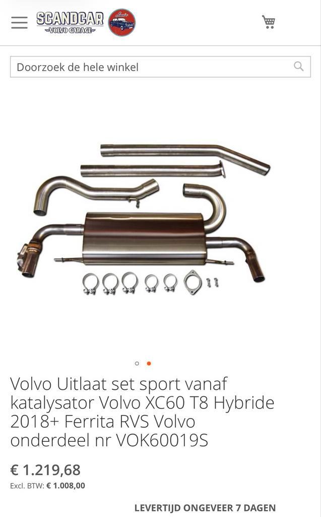 Volvo XC60 T8 Hybride Sportuitlaat Ferrita RVS, Auto-onderdelen, Uitlaatsystemen, Volvo, Nieuw, Ophalen of Verzenden